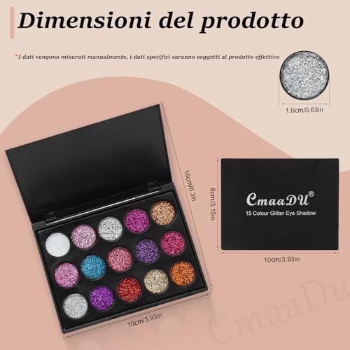 15 Kleuren Eye Make-up Palette Waterdicht Glitter Eyeshadow Palette Glanzend Eyeshadow Cosmetic Powder Langdurend Blendable Natural Colors Make-up