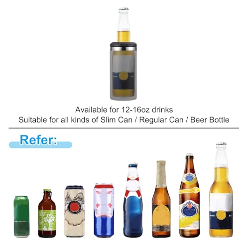 Slim Can Cooler, 16oz Skinny kan geïsoleerd bier sleeve Drinkhouder voor bier soda koffie gewone blikken en flessen, zilver 3