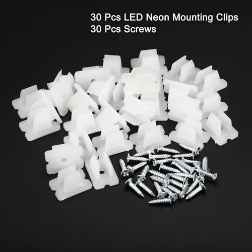 30 stuks Waterdichte LED Strip Montage Clips, Houder Montage Bracket Ondersteuning Bevestigingsklemmen Waterdichte LED Strip met Schroeven Geschikt voor 5-6mm Siliconen LED Strip Lights 3