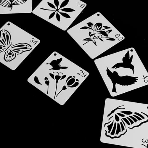 60 st Natuur Schilderen Stencils Herbruikbare Bloem Schilderen Stencils Stencils voor ambachten Bloemen Vogels Panda Bijen Vlinders Handwerk 4