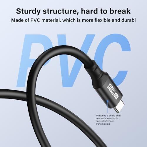 USB C naar USB C-kabel, USB 3.2, Type C-kabel, 20Gbit/s, PD 100W, 8K@60Hz, Fast Charging-kabel voor telefoon, tablet en andere USB-C-apparaten (1m) 5