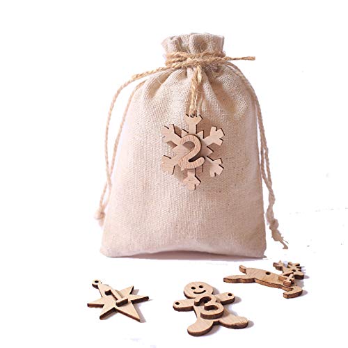 2 stukken advent kalender nummers hout nummer 1-24 kerst ambachten (0,1 kilogram) 4