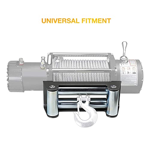 Universele Kabelgids voor Winch Roller, 110mm/4.3 Inch Gat Spacing Metal Heavy Duty Kabel Guide voor Winch Galvanized 5