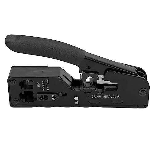 RJ45 Crimp Tool Pass by Crimper 6P 8P Ethernet Wire Crimping Stripper Cutter for RJ11 RJ12 Cat5 Cat6 Cat7 5