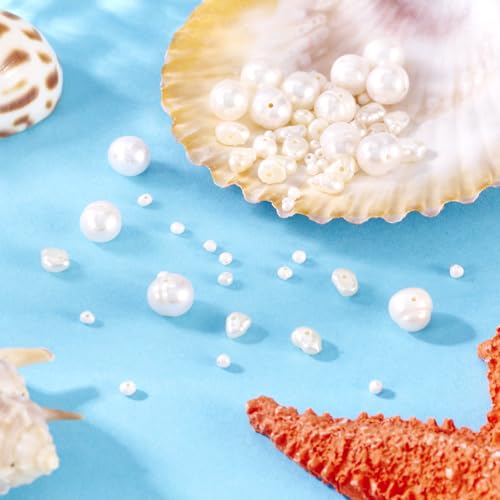 50 st Nuggets Natural Pearl Shell Kralen 4-11mm Creamy White Zoetwater Parel Kralen voor DIY Crafts ketting armband sieraden maken 3