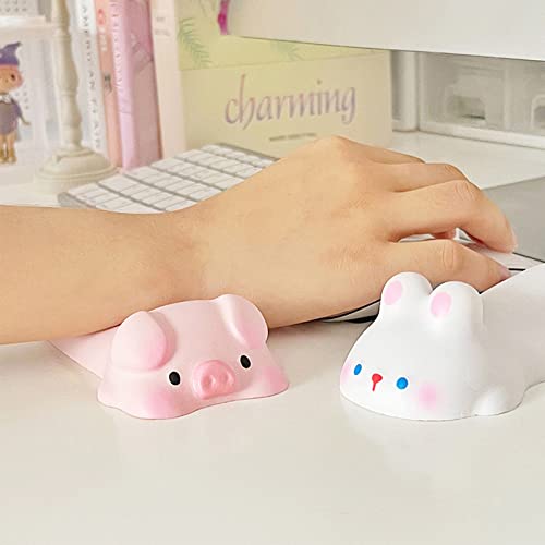 Toetsenbord Pols Rest Cute Animal Style Toetsenbord Pols Rest Stress Relieve Pols Pillow Pillow voor Easy Typing (White Rabbit) 5