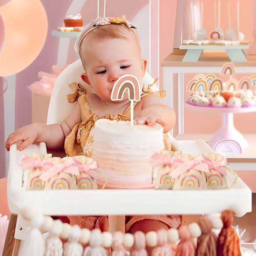 Hangende snoeptassen voor doop, geboorte, eerste verjaardag, gastgaven voor meisjes, Rainbow Boho Pink Decoratie, communie, bevestiging, partij, meisjes, Pack van 20 5