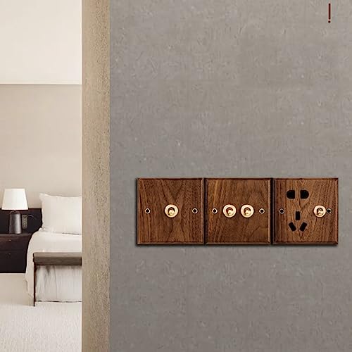 Vintage Style Houten Rocker Switch voor antieke decoratie met handgemaakte Black Walnut Panel 3
