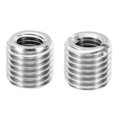 Reducer Nut Adapter met Mouw, 2 stuks M16 x M10 x 15mm man tot vrouw Nut Reparatie, Schroef invoegen, Reducer, Roestvrij staal conversie zilver
