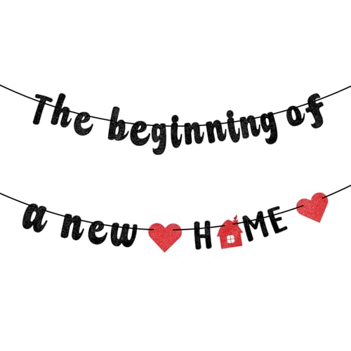 Het begin van een nieuwe huis Banner, pre-mounted huiswarming Banner thema Nieuwe Home Decoraties achtergrond voor een housewarming partij teken voor familie reünie