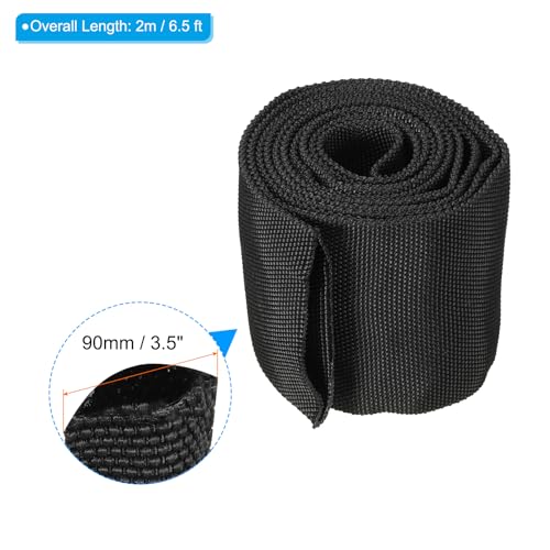 3.5 Inch ID 6.5 FT Nylon Beschermslang Cover, Kabel Hoes Schedel Bescherming voor Las Tig Torch Hydraulisch Slang, zwart