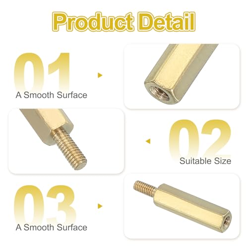 M2.5x17+6mm Hex Spacer Bolts met messing vrouwelijke draad, 20st voor FPV Drone Quadcopter PCB Moederbord stalen schroefmoer Set computer elektrisch goud 3