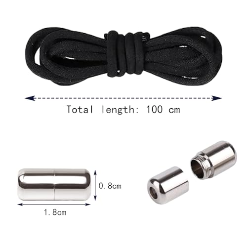 8 Paren Elastische Geen Tie Laces, 100cm Metalen Buckles, Laces, Tie-Free Schoenen met Metalen Buckles, Platte Laces zonder Bouwen, voor alle Volwassenen en Kids Schoenen, Multicolor, Kleine, Multicolour