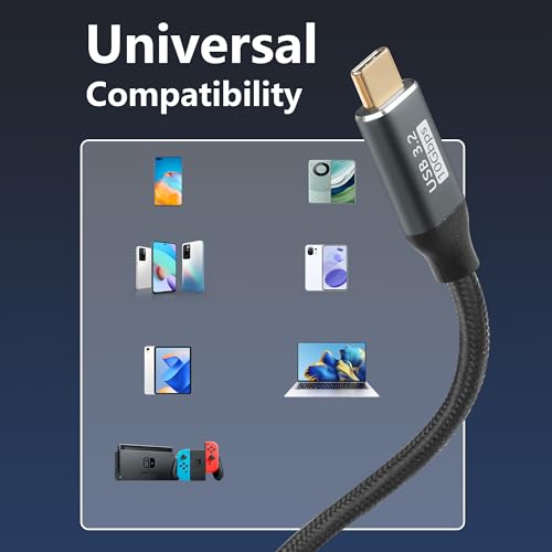 USB C to C C Cable 100W Tegenover U-Shape terug Gebogen type C Male to Female Extension Data Cable 10Gbps Fast Charging Nylon Braided for C Devices (1.5m/4.9FT) 5