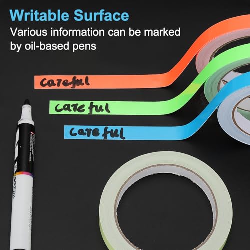 Lichte tape 18mm x 5m, 1 rol fluorescerende kleefband, Reflectieve tape Blacklight Glow Band voor Party, oranje-rood 5