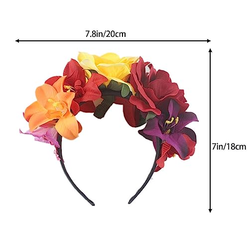 Vrouwen Halloween Rose Flower Headband Haarbanden Floral Headwear Leaf Hair Hoops Party Headdress Decoratie voor meisjes, Type 8