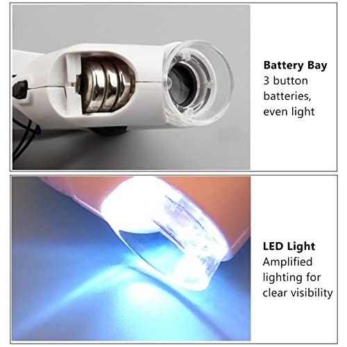 Minimicroscoop 55X Vergroting Pocket Size Microscoop Mini Coin Microscope Pocket Maat HD Acryl Optische lens Vergrootglas met LED-licht 5