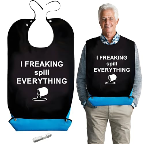 Volwassen Grappige Bibs voor Ouderen Wasbare, waterdichte en herbruikbare Adult Bib voor het eten, Novelty Kleding Beschermers met Crumb Catcher voor Volwassenen