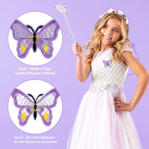 Vlinder Iron op patches voor kleding, 12 stuks Vlinder Bloem geborduurd Toepassing Patches Naaien Reparatie Patches Naaien DIY Vlinders Patch voor Jeans Bags Jassen Hoed 5