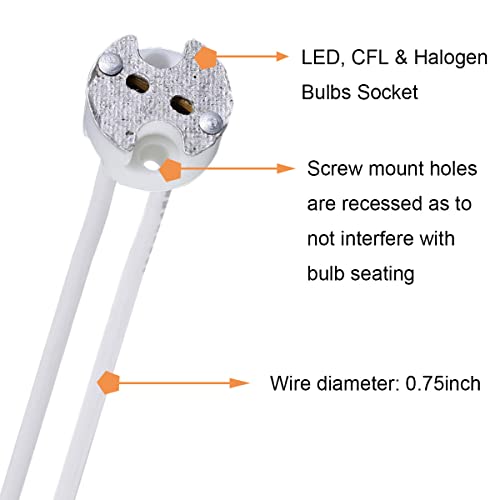 LED MR16 Socket, 20 stuks G4 Halogen Bollen Lamp Ceramic Plug Wire Adapter MR11 GU5.3 GU6.35, lichtbollen CFL houder Socket Plug Converter, met 2-Pole Connection Clamp