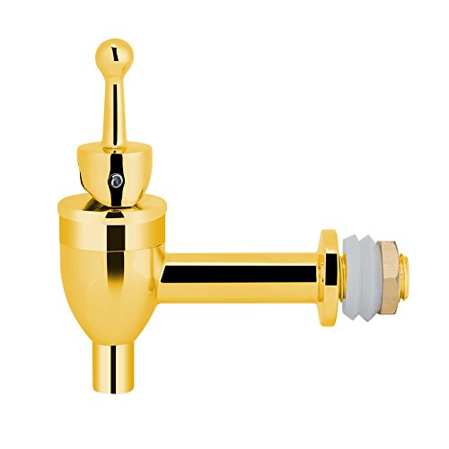 Koperen Faucet, Badkamer Taps, Mixer Wash Basin Faucet, Dispenser Water, Dispenser Vervanging Spigot voor Wijn Beer Drank (12mm-Golden)