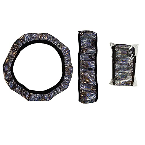 Stuurwiel Cover Glitter, Bling Stuurwiel Cover glanzend Kleurrijke Auto Stuurwiel Cover Auto Decoratie Accessoires voor Dames Meisjes Accessoires, Rood 3