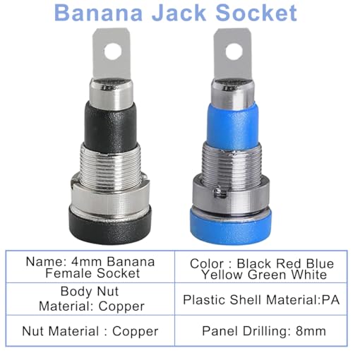 12 st. Banana Jack Socket, Vrouwelijke Banana Plug Connector, Panel Mount Binding Pole Connector Adapter voor 4mm Banana Plug Connector DIY Testproject 4