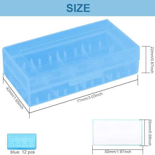 12 stuks opslagdozen voor 18650 16340 CR123A Batterijen, Portable Plastic Opbergbox voor 18650/16340/CR123A Batterijen voor reizen, Camping, Huis (blauw)
