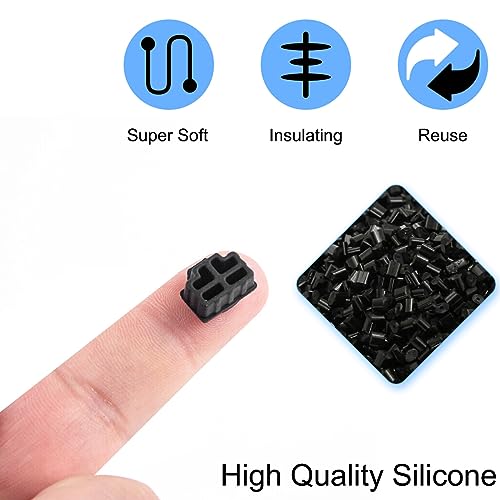 RJ45 Cap Port Cover Ethernet Hub Siliconen Anti-Dust Protector, RJ45 Plug Vrouwelijke Cap voor Cat7 Cat6e Cat5e Cable Connector, voor Switches TV Computer, zwart wit, 100st 5
