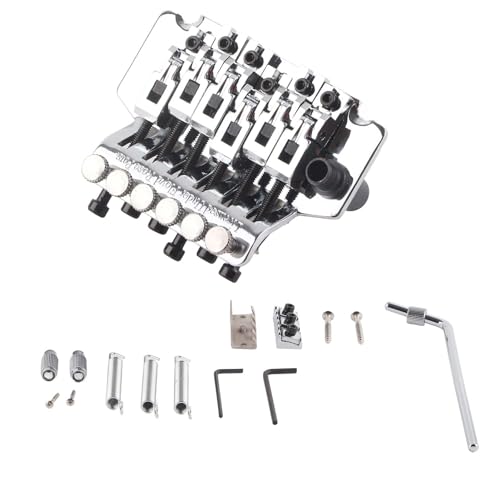 Goud, zilver, zwart Floyd Rose Double Locking Tremolo Bridge voor elektrische gitaar - Vibrato System voor verbeterde prestaties (SILVER)