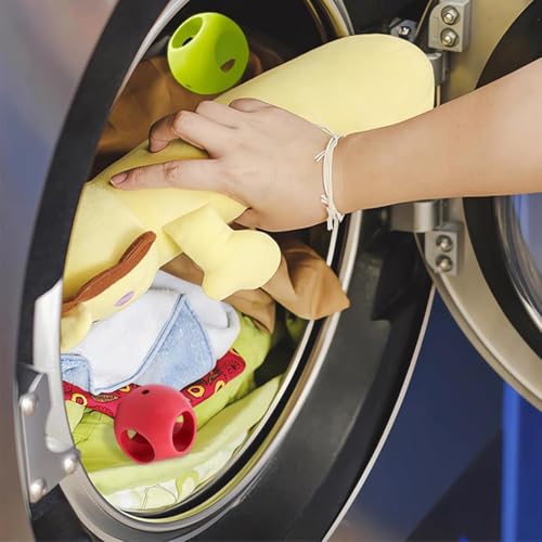 4 stuks limoenschaalbestendig magnetische wasballen, gezuiverd water, wasmachine, rood 5