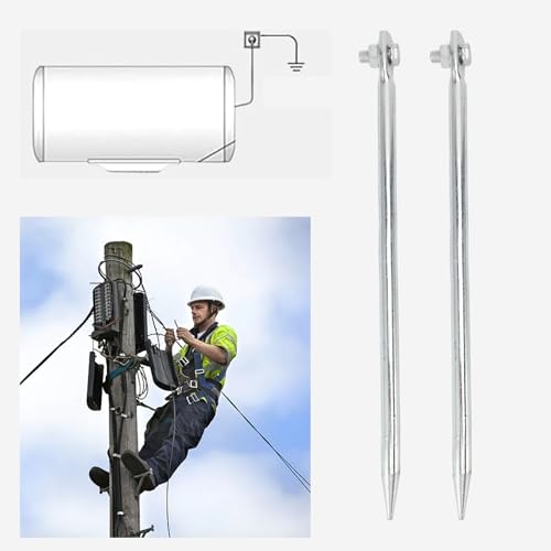 2 Vansse Ground Bars, koperen aarding staven aarding pin kopergoud verguld ijzeren Bars Aarde Pin voor elektrische poorten Antennes Satellietschotels 3