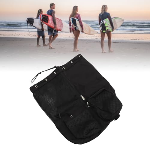 Strand Rugzak,Strandrugzakken met verstelbare schouderband grote capaciteit, lichtgewicht Ademend Mesh En PVC Zwemmen Mesh Rugzak 3