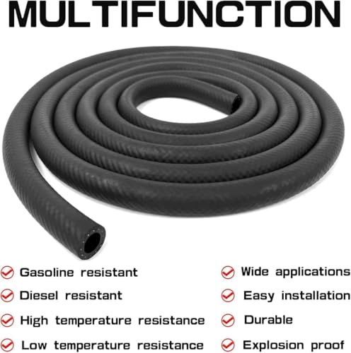 Smeerolie Slangen 3mm (1/8") x 5mm (3/16") 1m/3.3ft Waterslang Zwarte Rubber Tubing 3