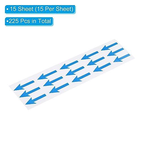 Pijl Sticker 6.5cm, 225Stuks Duidelijke richting Onderteken PVC Zelfklevende verwijderbare Vloersticker voor Vloer Wand Marker, Blauw 3