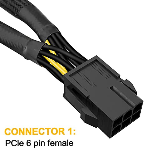 Sea PCI-e 6 Pin naar Dual PCIe 8 Pin (6+2) Graphics Card PCI Express GPU voeding VGA Y Splitter uitbreiding Kabel Mining Videokaart gemiste stroomkabel 20cm 3