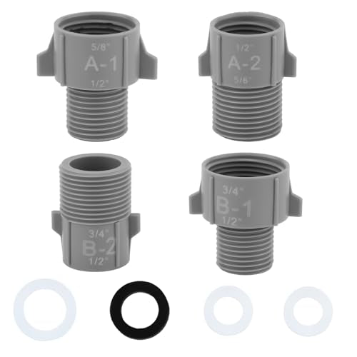 8 stuks Buis Conversion Connectors met 8 ringen, 1/2 inch tot 3/4 inch NPT en 1/2 inch tot 5/8 inch NPT man naar vrouw passen voor het veranderen van slang Diameter