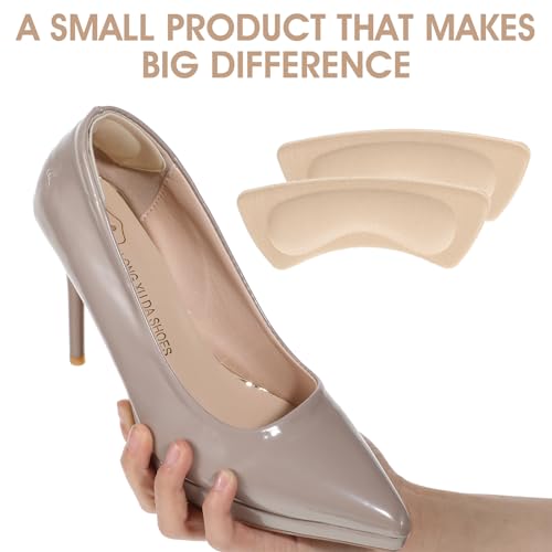 12 pak antislip hielpads, zelfklevende antislip hielbeschermers om slijtage, hielschuiven te voorkomen, wrijving en blisters te voorkomen (beige) 5