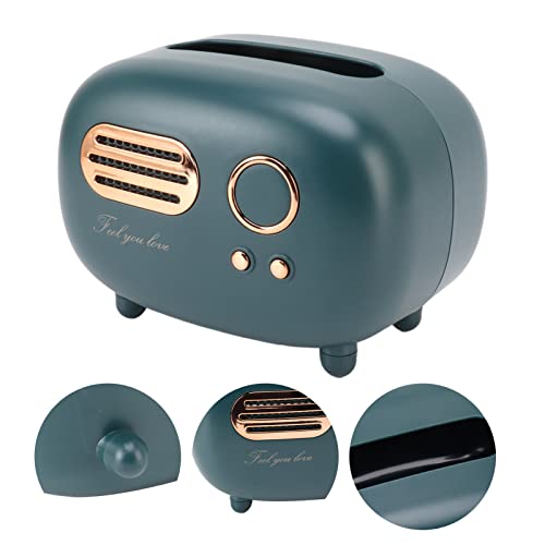 Retro Radio Weefseldoos, Vintage Radio Weefsel Box voor Slaapkamer, Woonkamer, Badkamer, Bedside Table, Bureautafel met glad oppervlak en ontwerp (Vegetabel) 3