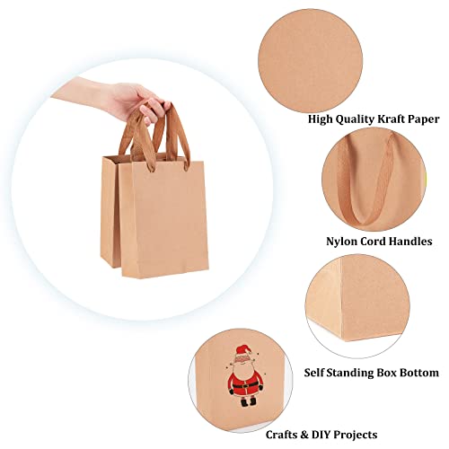 Verpakking van 10 papieren tassen, dikke kartonnen winkeltassen met handvat voor verpakkingsbedrijven voor gastengeschenken, 20 x 15 x 6 cm 3