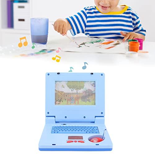 Kinderen leren laptop, 19 X 15,7 X 3,8 cm, educatief LED Muziek Elektronische Cognitieve Ontwikkeling Simulatie Computer Speelgoed (Blue-Non-Retractable Mouse) 3