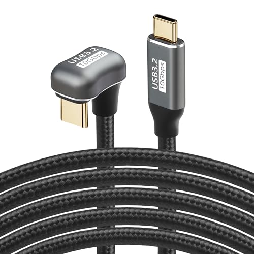 USB C to C C Cable 100W Tegenover U-Shape terug Gebogen type C Male to Female Extension Data Cable 10Gbps Fast Charging Nylon Braided for C Devices (1.5m/4.9FT)