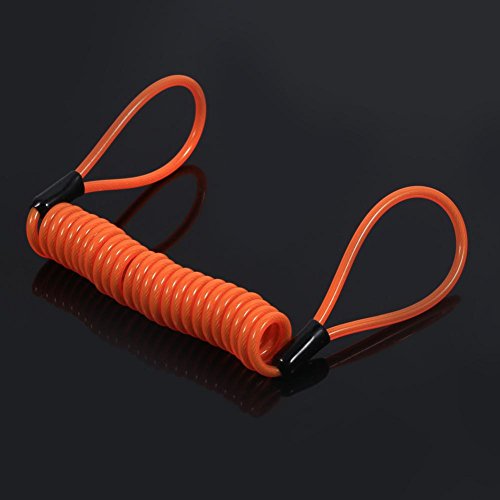 1 25m Motorfiets schijf remmen blokkeren diefstal voorjaar herinnering Touw zonder Ring (oranje)-Metal Spiraalkabel