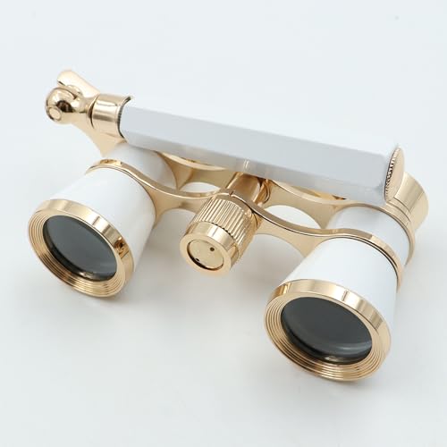 Sea Opera verrekijker telescoop, 3 x 25 Opera glazen met handvat, verrekijker Portable Telescope Gift for Men, Women(White) 4