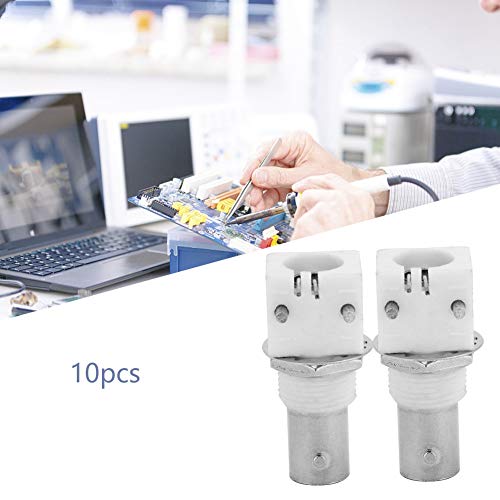 PCB Mount Connector, 10st 90 Degree White PCB Mount BNC Connector Card 2P BNCQ9 Adapter voor CCTV Systems 3