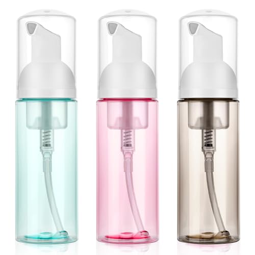 60ml/2oz Schuimpompflessen, 3PCS Lege reis Foaming Dispenser Navulbare Mousse fles reisgrootte Foam pomp fles voor de hand Zeep Lash Cleanser Shampoo gezicht wassen