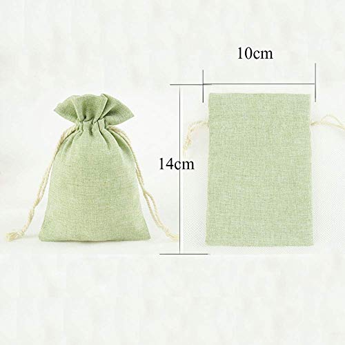 Jute Tassen, Pak van 24, 10 x 14 cm, Natuurlijke Tassen Jute Tassen, Trekkoord Cadeautassen, Kleine Verpakking voor sieraden, Bruiloft, Feest, Kerstmis (4 kleuren) 4