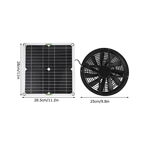 100W Zonnepaneel Ventilator Kit, Siliconen Plastic 10 Inch Waterdicht Zonnepaneel Ronde Uitlaat Ventilator voor Chicken Coop Greenhouse 5
