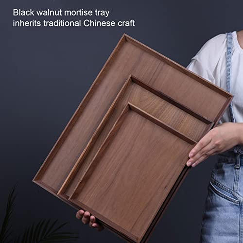 Houten tray, 30/35/40cm Bruine rechthoek Tafelgerei Platter Square Walnut Houten decoratie Fruit Thee Koffiebord voor Restaurant Home Bar(40x30cm) 4