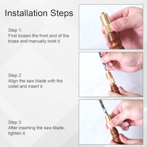 Mini handzaag modelgereedschap, afneembare handzaag en 5 houtbewerkingsmessen, met comfortabele Sourwood Branch Houten handgreep 3